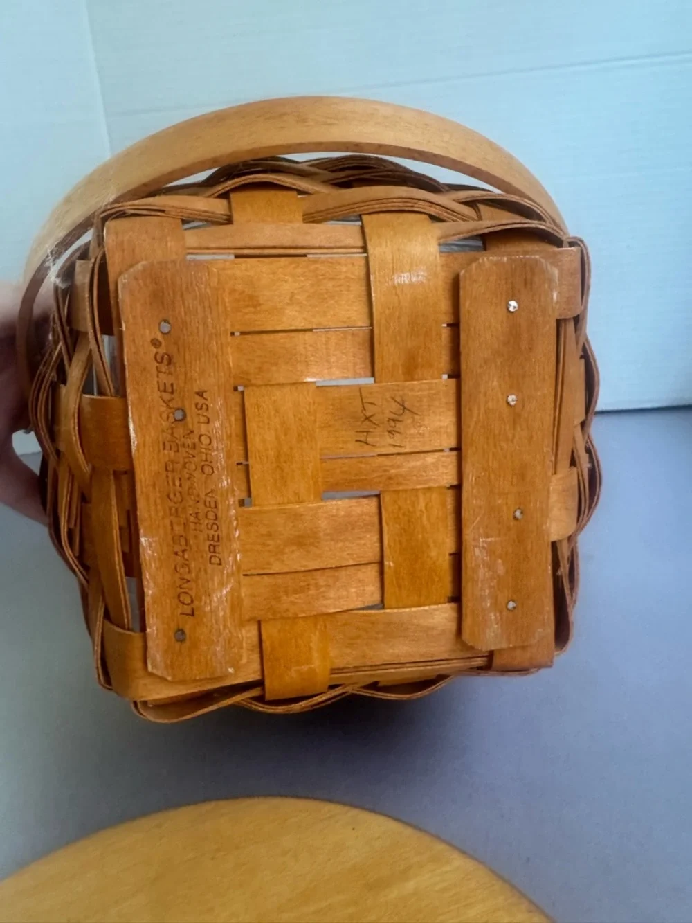 Longaberger 1994 Jingle Bell Basket with Handle and Lid